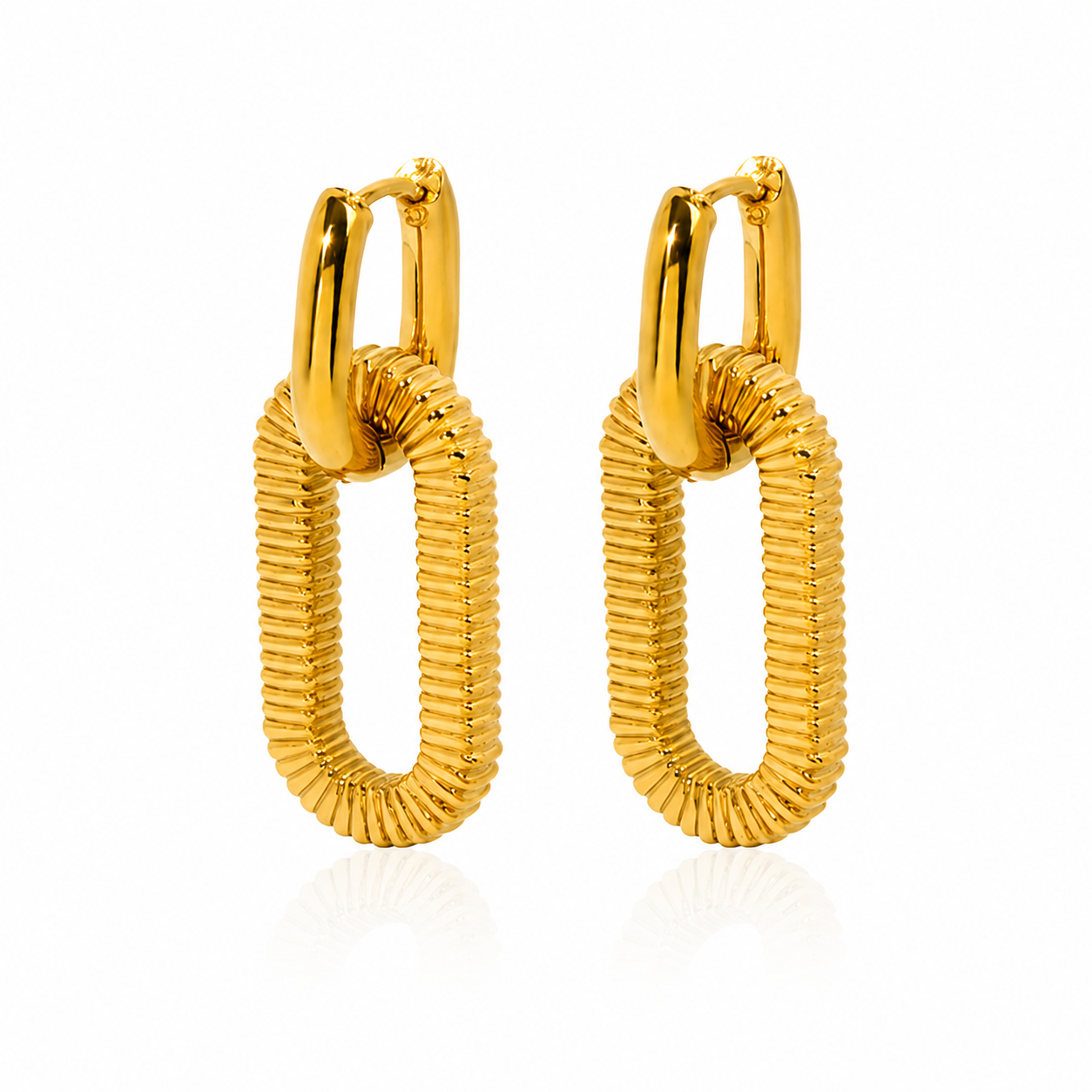 Aretes Eslabón Doble Texturizado