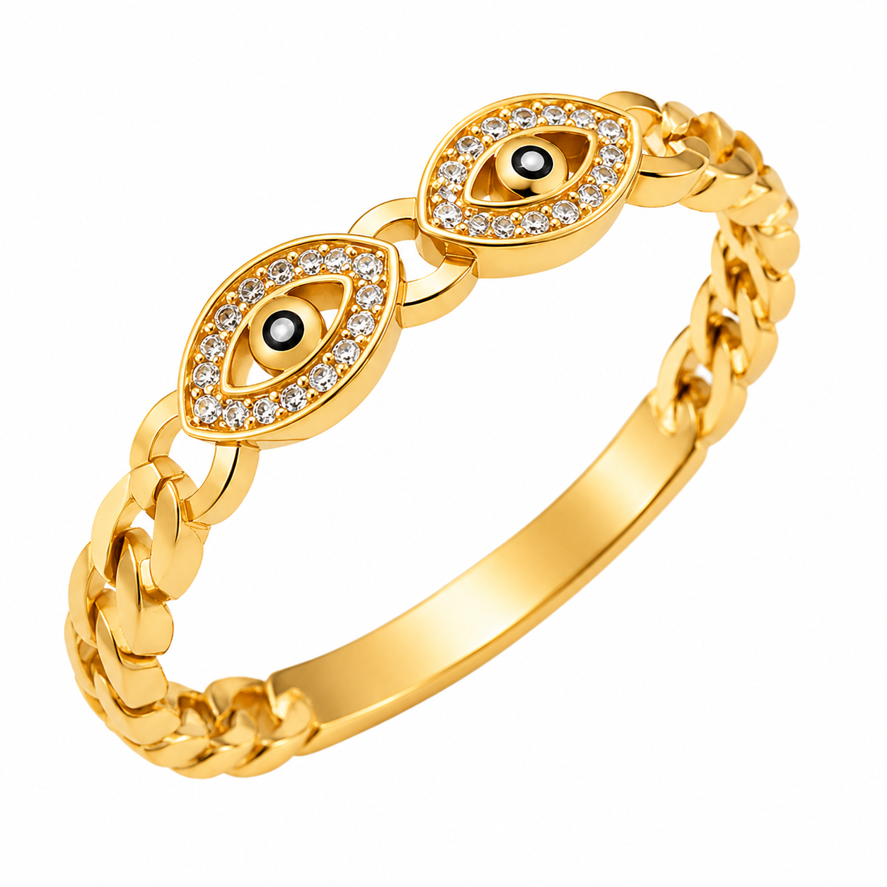 Anillo ojo turco con circonitas