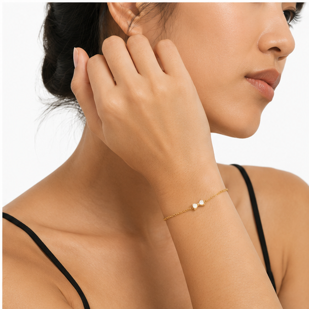 Pulsera Lazo de Circonitas Rosa