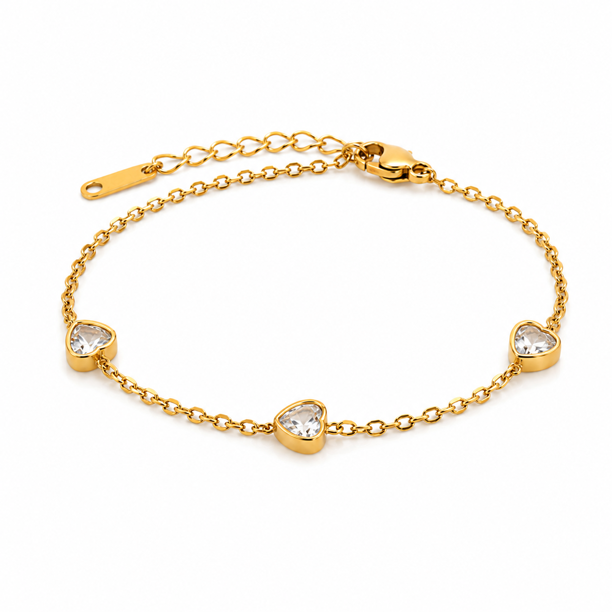 Pulsera Corazones Brillantes