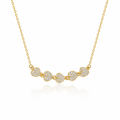 Collar Corazones Encadenados con Circonitas