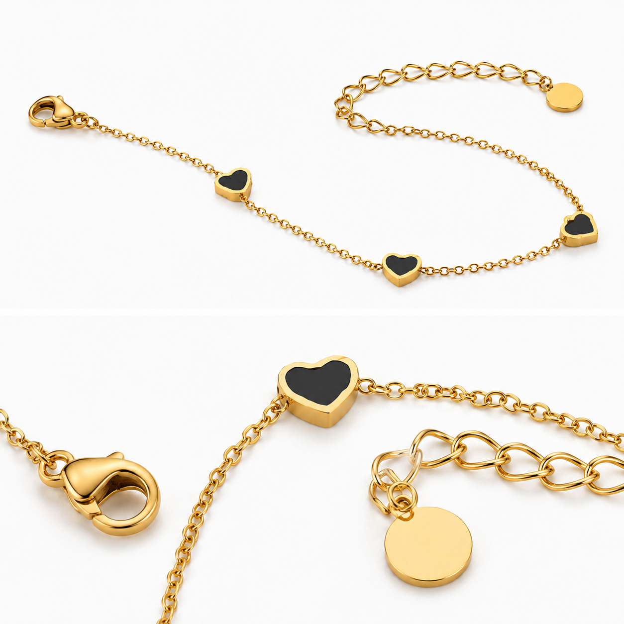 Pulsera de Corazones en Acero
