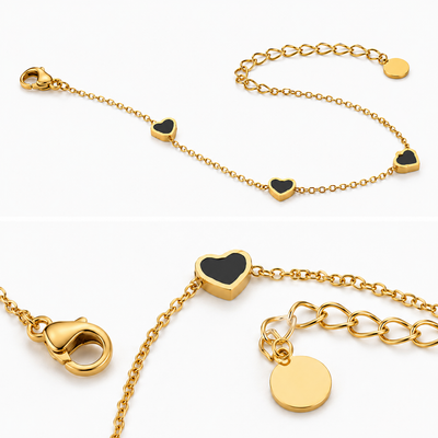 Pulsera de Corazones en Acero