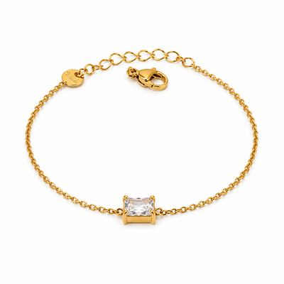 Pulsera minimalista con circonita cuadrada