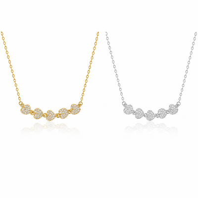 Collar Corazones Encadenados con Circonitas