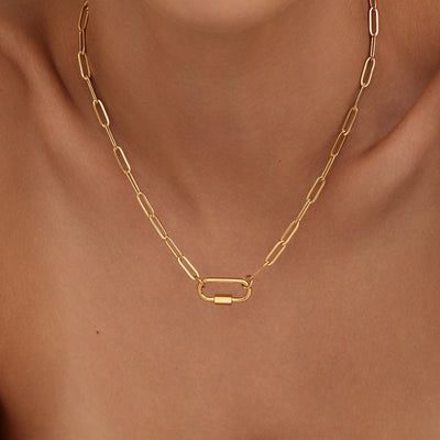 Carabiner Charm Lock Necklace