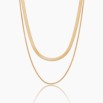 Double Snake Chain Layered Necklace