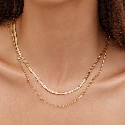 Snake & Satellite Chain Layered Necklace