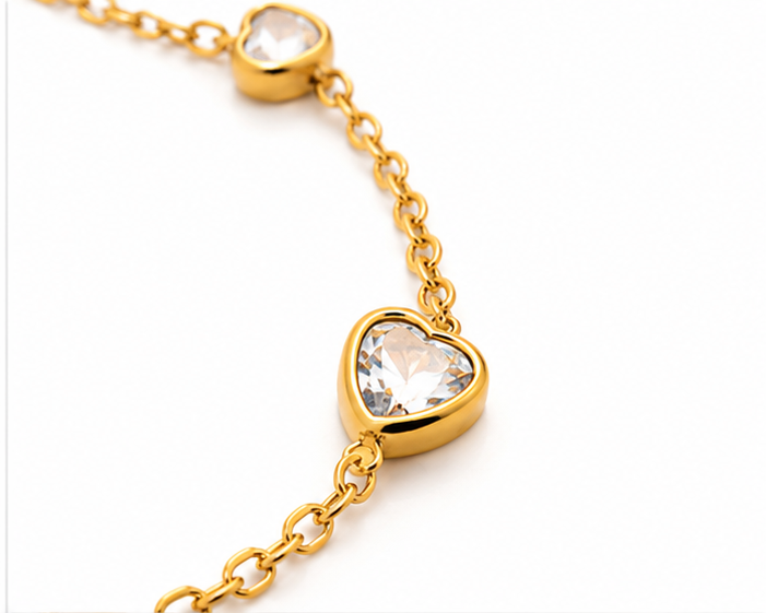 Pulsera Corazones Brillantes