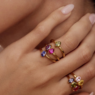 Marquise Family Birthstone Ring