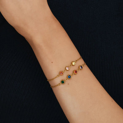 Personalized Multi-Birthstone Bracelet