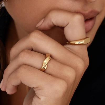 Anillo de sello de estrella gemela
