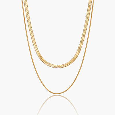 Double Snake Chain Layered Necklace