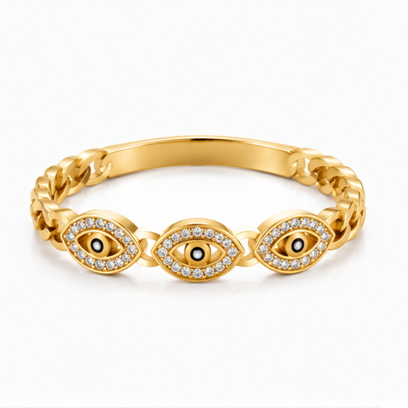 Anillo ojo turco con circonitas