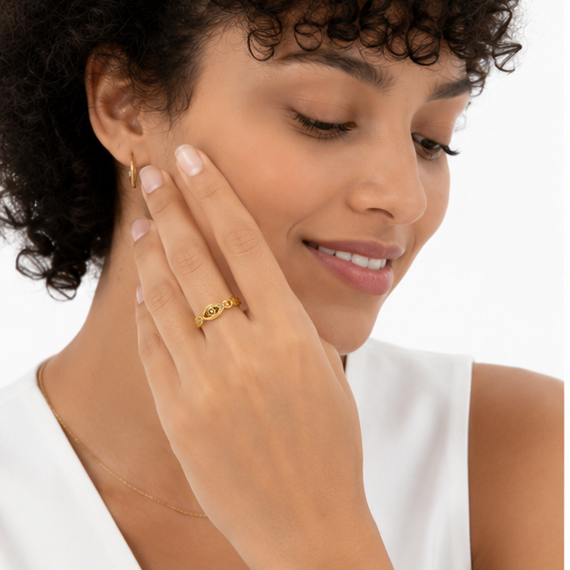 Anillo ojo turco con circonitas
