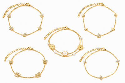 Pulsera doble cadena con dijes