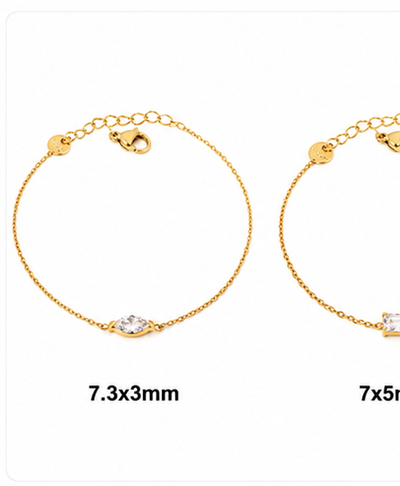 Pulsera minimalista con circonita cuadrada