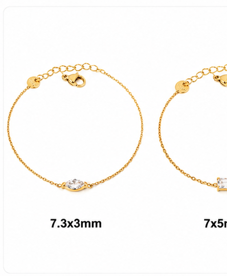 Pulsera minimalista con circonita cuadrada