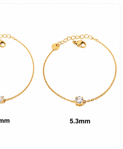 Pulsera minimalista con circonita cuadrada