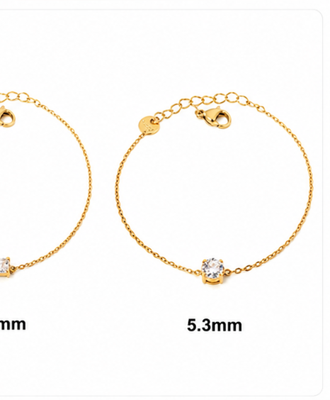 Pulsera minimalista con circonita cuadrada