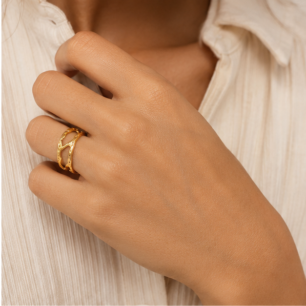 Anillo Lava Dorada