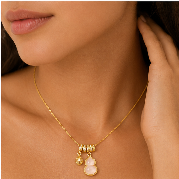 Collar Calabaza de la Suerte con Nácar