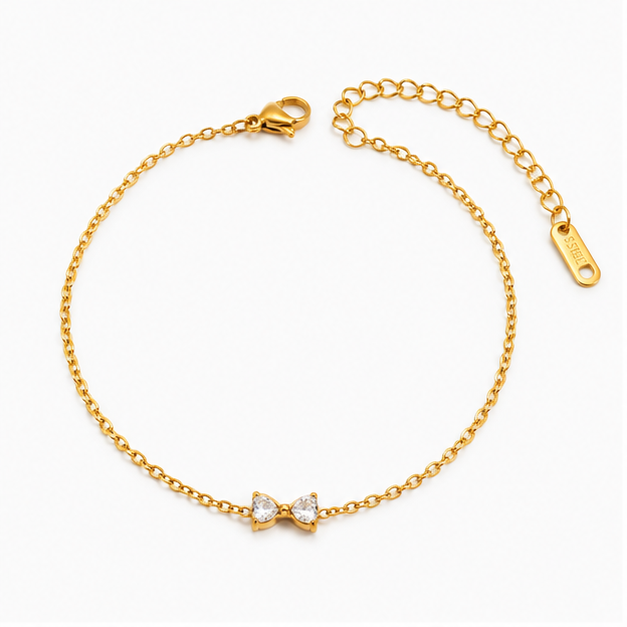 Pulsera Lazo de Circonitas Rosa