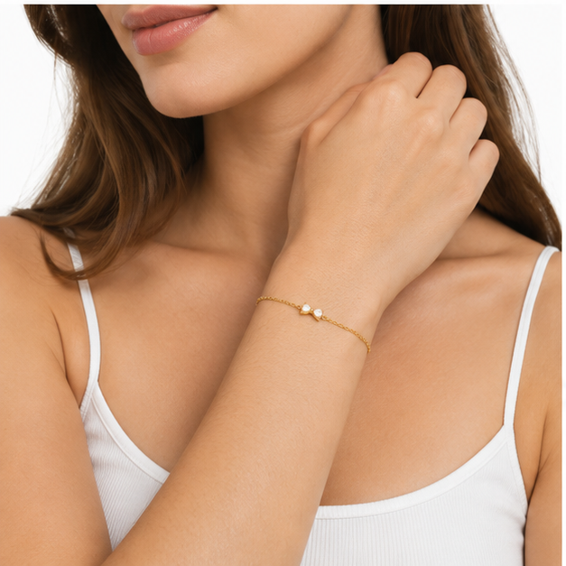 Pulsera Lazo de Circonitas Rosa