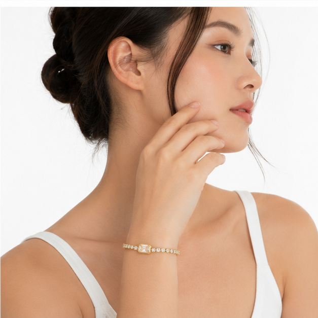 Pulsera Elegance Crystal Dorada