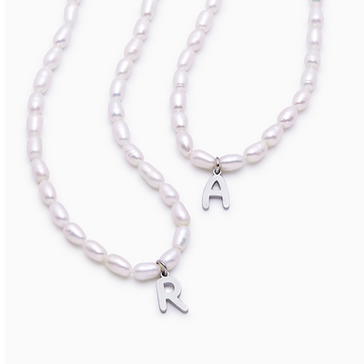 Statement Initial Pearl Necklace