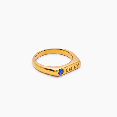 Birthstone Name Ring