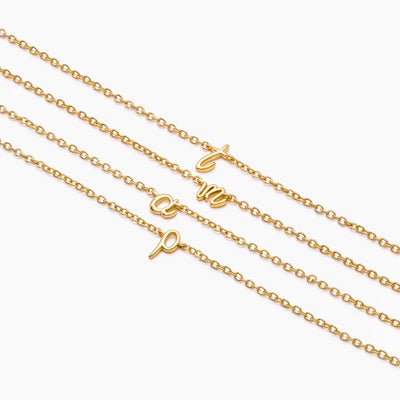 Dainty Cursive Initial Bracelet