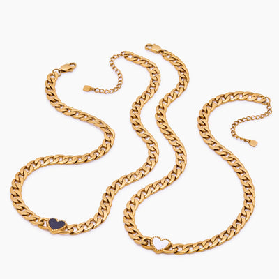 Ember Heart Curb Chain Necklace